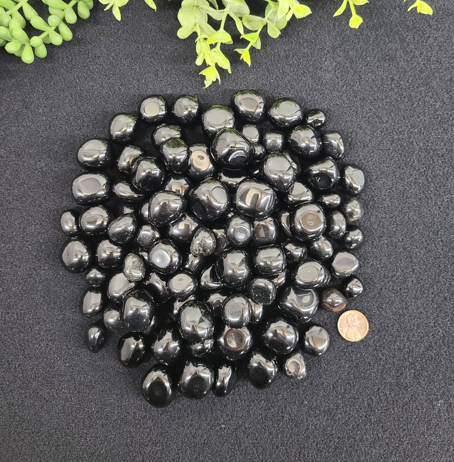 Black Obsidian (1kg/2.2 lbs.) Tumbled Stone 20-25mm