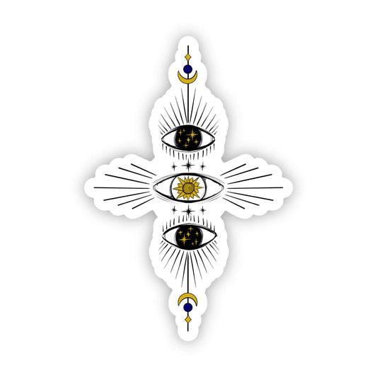 Mystical Evil Eye Sticker - Black and Gold