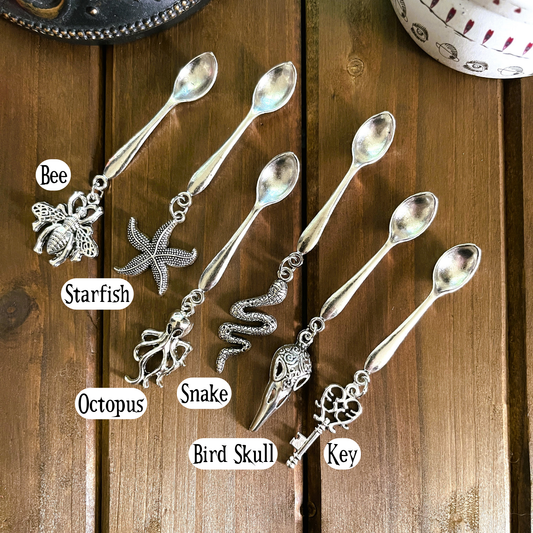 Witchy Charm Spoons, Witch Spoons, Herb Spoons: Bird Skull