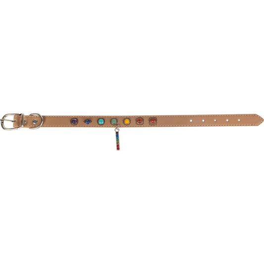 Vegan Leather Dog Collar - 7 Chakras - Medium (Each)